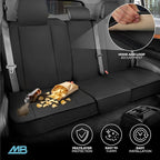 Cat® Edge Deluxe Faux Leather Car Seat Covers – Full Set (2 Front + 1 Rear Bench) – Semi-Custom Universal Fit, Two-Tone Black – Rugged Automotive Interior Covers for Cars, Trucks & SUVs