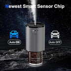 Car Air Freshener, Smart Car Air Freshener for Vent Clips, 1200 Sprays Per Charge, Car Fresheners with Auto On/Off, 5 Scents, 10 Refill Bottles (1Pack-Grey)