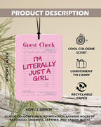 Pink Western Cologne Car Air Freshener 4 Pcs, Preppy Retro Guest Check Cocktail Cowgirl Hanging Air Freshener for Cars Bathroom Dorm Books Decor, Cute Girly Accessories Gifts for Women Girls