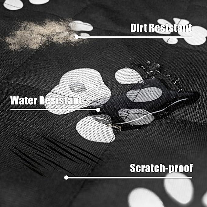 Veckle Extra Large SUV Cargo Liner for Dogs 106", Foldable Cargo Cover for Full-Size SUVs & Minivans, Waterproof Pet Trunk Mat with Bumper Flap, Non-Slip, Paw Print
