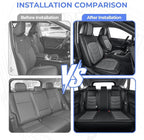1:1 Custom Car Seat Covers Fit for Toyota RAV4 2019 2020 2021 2022 2023 2024 2025 2026 LE/XLE/XLE Premium/Limited (NOT for Hybrid) Full Set Faux Leather Waterproof Seat Protectors(5-Seat, Black&Grey)