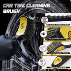 Wheel & Tire Brush Set, 2 Pack Car Wheel Brush & Tire Cleaner Brushes, Soft Bristle Rim Brush and Stiff Tire Scrub Brush, Scratch-Free Wheel Cleaning Kit for Car Detailing, Trucks, SUVs