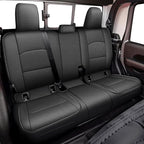 AOMSAZTO Custom Fit Seat Covers for Jeep Gladiator JT 2020 2021 2023 2024 2025 2026 Full Set Black Car Seat Protectors Premium Faux Leather Automobile Seat Seat Cover