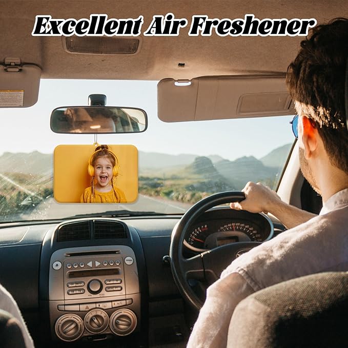 Generic Custom Logo Air Fresheners Bulk, Wholesale Personalized Double-Sided Car Air Fresheners with Picture Photo Text/Logo with Scents (10 Horizontal Version)