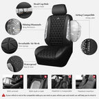 CAR PASS 3D Air Mesh Seat Covers for Cars, Bling Diamond Leather Foam Car Seat Covers for 2 Front Interior Sets, Automotive seat Covers Universal Fit Truck SUV Cute Women Girl, Black Silver Rhinestone