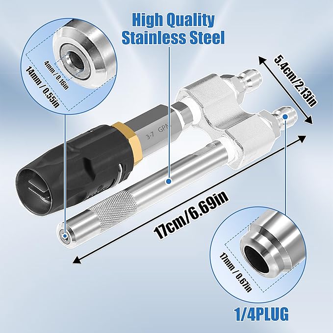 JOEJET Shooter Tip M5 Twist Nozzle, Long Range Soap Nozzle for 3-7 GPM