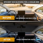 EcoNour Tesla Windshield Sun Shade | Foldable Front Windshield Shade for Sun, Heat and UV Rays | Car Front Window Sunshade | Sun Protection Shade Fit for Tesla Model-3 & Model-Y