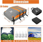 X AUTOHAUX 1000D PVC Waterproof Car Roof Bag Rooftop Cargo Carrier Bag Waterproof Luggage Carriers for Cars with or without Rack Anti-Slip Mat 6 Door Hooks Set - 20 Cubic Feet
