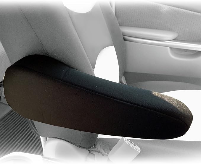 FH Group Flat Cloth Fabric Armrest Cover Semi-Universal Fit, One Pair Black