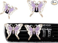 Butterfly Car Accessories,2pcs Cute Purple Butterflies Car Air Freshener Vent Clips,Bling Rhinestone Butterfly Air Vent Clips,Girly Interior Accessories for Women,Refillable Diffusers
