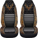 Car Front Seat Covers Easy to Install Deer Waistline Print Car Seat Covers Front Seats Only Stretch Polyester Fabric Cover Auto Interior Automotive Universal Fit for Most Cars Women Men