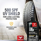 Triax Deep Black Tire, Trim, and Bumper Restore and Conditioner | One-Step Rubber Protectant with UV Shield | Polymer Based | No Water Rinse (12 Ounce)