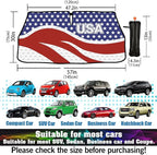 Socira American USA Flag Car Windshield Sunshade Umbrella Foldable Umbrella Sun Shade Windshield Cover Patriot Sunshade Car Accessories Blocks Uv Rays Keeps Cool (57" X 30")