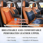 Coverado Seat Covers, Front Car Seat Cover, 2 Pack Breathable Nappa Leather Seat Cover, Waterproof Car Seat Protector, Car Seat Cushion, Universal Auto Seat Covers Fit for Most Cars (Brown&Black)