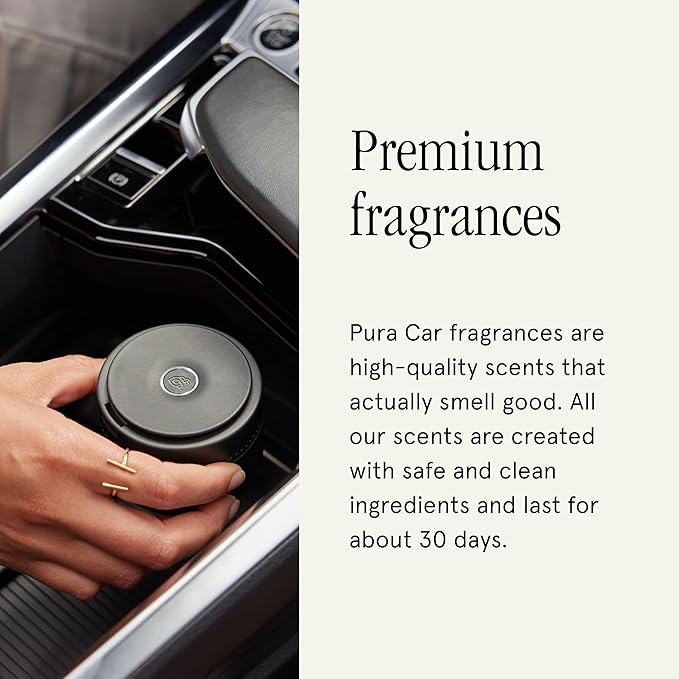 Pura Car Diffuser - Portable Fragrance System - On/Off Controlled Through Car Acceleration - Adjustable Intensity Control Through App - Fragrances Sold Separately