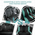 Skechers Car Seat Covers,Leather Seat Covers with GOGA Mat Technology,Waterproof Car Seat Covers Full Sets,Airbag Compatible,Comfort Universal Fit for Most Cars,Vans,Trucks,SUVs,Mint