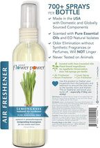 Natural Flower Power Air Freshener Spray - Odor Eliminator w/Essential Oils - Home, Car & Fabric - Cruelty Free & Vegan - Variety Pack - Lemongrass and Citrus & Spice - 2 x 4 fl oz