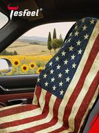 American Flag Car Seat Towel Protector (2-Pack), Waterproof Sweat-Proof Non-Slip Cover for SUV, Truck & Sedan, Patriotic Seat Mat for Gym & Beach, Washable & Easy Install, Ideal Celebration Gift