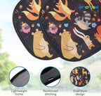 Window Shade-(2 Pack)-XL-25" x 16"-Colorful Cartoon Animal Designs, Cling Car Sun Shade for Windows - Sun, Glare and UV Rays Protection for Your Child - Baby Car Shades for Side Window by Enovoe