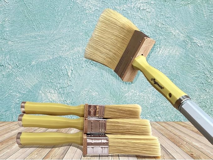 6 Inch Extra-Wide Paint Brush Large Block Stain Brushes Heavy-Duty Household Bristle Paint Brush for Walls, Dusting, Masonry, Wood Deck and Fence Stain Applicator by Magimate