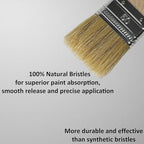 2 Inch Flat Paint Brush - High European Quality - Natural Bristles - for Home, Wood, Walls, Art, Trim & Furniture - for Acrylic, Oil, Stain, Chalk & Latex Paints