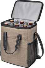 Tirrinia 6 Bottle Wine Gift carrier, Insulated Leakproof Padded Wine Cooler Carrying Tote Bag for Travel, Camping and Picnic, Perfect Wine Lover Gift, Beige