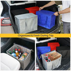 BALEINE 2Pk Insulated Reusable Grocery Bags, Collapsible Cooler Bag for Groceries, Heavy Duty Large Insulated Bag (16''x9''x13'', Urban Gray)