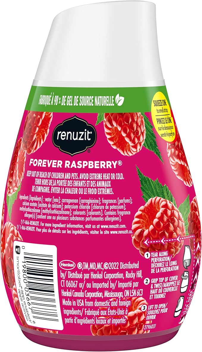 Renuzit Gel Air Freshener, Forever Raspberry, 12 Count