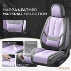 Coverado Seat Covers, Car Seat Covers Full Set, Leather Seat Covers for Cars, Car Seat Protector, Gray Car Seat Covers Front Seats and Back Seats Universal Fit for Most Cars Purple