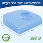 Seat Cushion for Tailbone Pain Relief, Office Chair Cushion, Memory Foam Large Chair Cushion with Non-Slip Cover for Soft Support at Office Chair, Car Seat, Airplane Light Blue/X-Large
