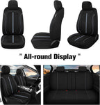 Breathable Premium Car Seat Covers Full Set，3D Air-Mesh Seat Covers for Cars，Comfortable Safety Airbag Compatible，Universal for Most Cars Sedan Truck SUV(Black/Gray)