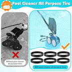 6 Pcs Pool Cleaner All Purpose Tire Replacement Part Compatible with Polaris 280 360 380, TR35P, TR36P, C11 C-11, C11 Replacement Tire for Pool Cleaner
