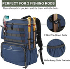 MATEIN Fishing Backpack, Water Resistant Tackle Storage Bag with Rod Holders & Cooler, Fishing Gifts for Men