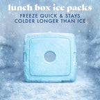 Cool Coolers By Fit & Fresh 4 Pack Slim Ice Packs, Quick Freeze Space Saving Reusable Ice Packs for Lunch Boxes or Coolers, Blue