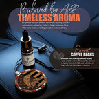 Handmade Wood Car Air Freshener — American Flag Designed Refillable Essential Oil Diffuser — Long Lasting Coffee Beans Fragrance Oil 10 ml — Car Accessories Gift Box