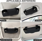 Accmor Sunglasses Holder for Car Sun Visor, Vehicle Sun Visor Sunglass Holders Glasses Case with Magnetic Closure, Universal Leather Auto Eyeglasses Organizer Car Accessories, No Obstruction of Vision