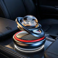 Petraero Solar Levitating Car Ornament & Air Freshener – Dual-Ring Auto-Rotating Aromatherapy Diffuser, Light-Sensing LED, Cool Dashboard Decor for Car/Truck/Desk (black)