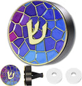 Hebrew Shin Car Vent Clip Air Freshener - Essential Oil Diffuser Refillable with 1 DIY Unscented Pads for Car Jewish Hanukkah Gifts Blue 1.57”