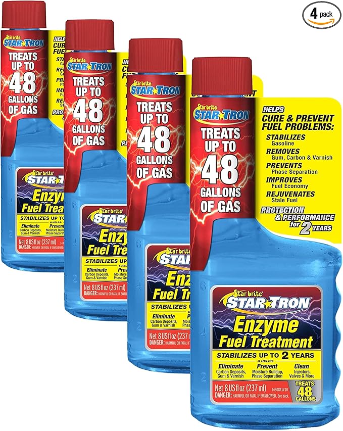 STAR BRITE Star Tron Enzyme Fuel Treatment SEF Gasoline Formula - 1 oz. Treats 6 Gallons - 8 OZ (14308SS)(FFP Certified) (Pack of 4)