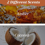 2 Pcs Wood Car Air Freshener Starter Refill Kit Car Odor Eliminator, Scent Deodorizer Vehicle Scent Diffuser for Cabin, Truck & Suv Visor Clip, No Clip Included(Amber, Coconut)