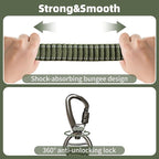 6-in-1 Hands-Free Dog Leash, Waist & Crossbody Bungee Lead with Dual Padded Handles, Bungee Shock Absorbing, Seat Belt Buckle, Reflective for Small Medium Large Dogs, Green