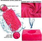 AUTODECO 22Pcs Car Wash Cleaning Tools Kit Car Detailing Set with Canvas Bag Pink Collapsible Bucket Wash Mitt Sponge Towels Tire Brush Window Scraper Duster Complete Interior Car Care Kit