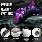 2 Pack Car Neck Pillow，Purple Butterfly Car Headrest Pillow，Ergonomic Design，Memory Foam Car Pillow，Breathable Removable Cover Universal Headrest Pillow for Travel Car Seat Driving & Home