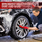 LemonRoad 2 Pack Car Wash Brushes Wheel Cleaner and Tire Brush for Car Detailing Bristle Fender Cleaning Supplies 10.3 inch Short Handle for Rim Carpet Truck SUV Moto RV Motorcycle