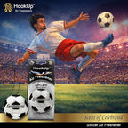 Soccer Car Air Freshener by HookUp - 10 Pack - Black Gold Scent (Extra Strong) | Unique Soccer Gift for Players, Coach, Fans | Hanging Car Accessory with Long Lasting Fresheners Smell