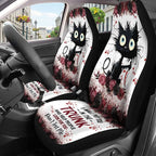 GENANY Spooky Black Cat Car Seat Covers Set of 2, Breathable Front Seat Covers for Truck Sedan SUV, Funny Car Accessories, Spooky Gift for Women Men