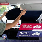 Autoamerics 2-Piece Windshield Sun Shade - Metallic Blue Foldable Car Front Window Sunshade for Most Cars SUV Truck Heat Blocker Visor Protector Blocks Max UV Rays and Keeps Your Vehicle Cool - Medium