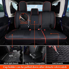 Coverado Seat Covers Full Set for Jeep Wrangler, Waterproof Car Seat Covers for Automotive Truck Seat Covers Custom Fit for 2008-2012 Jeep Wrangler JK Seat Covers for Cars 4 Door(Red Line)