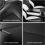 Red Rain Seat Cover Custom Fit for 2020-2024 Tesla Model Y Car Seat Cover Crocodile Leather Black and White Seat Cushion Covers (ModelY-Black+White-2020/2024)