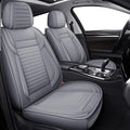LINGVIDO Front Car Seat Covers, Faux Nappa Leather, Airbag Compatible and Waterproof Protectors for Sedans SUVs, Breathable Anti-Slip Interior for Commuters and Rideshare, Gray